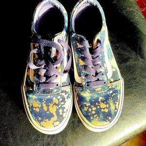 Vans kids splatter denim size 1